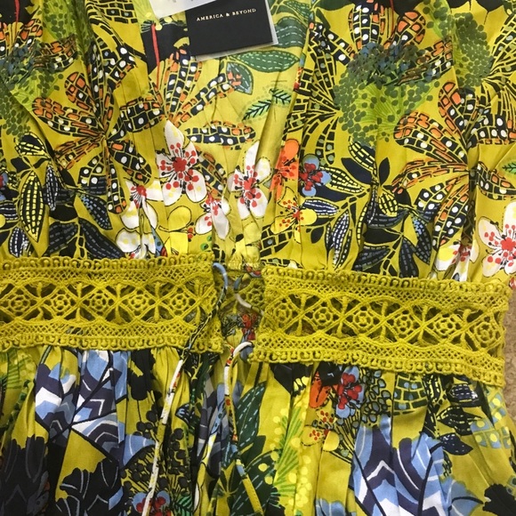 NWT AMERICA & BEYOND Havana Cress Maxi Kimono  short -sleeved Dress  M - Picture 12 of 13